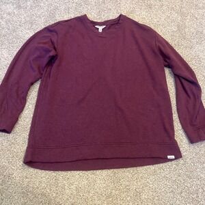 Orvis Classic Collection Women Burgundy Modal Crewneck Sweatshirt L Hygge Cozy